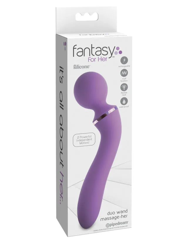 Pipedream Fantasy For Her Duo Wand Massage-Her wand vibrator paars