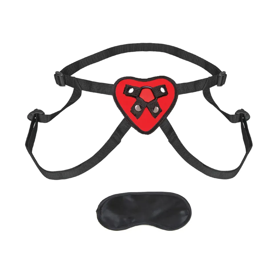 Lux Fetish Red Heart strap-on harnas verstelbaar