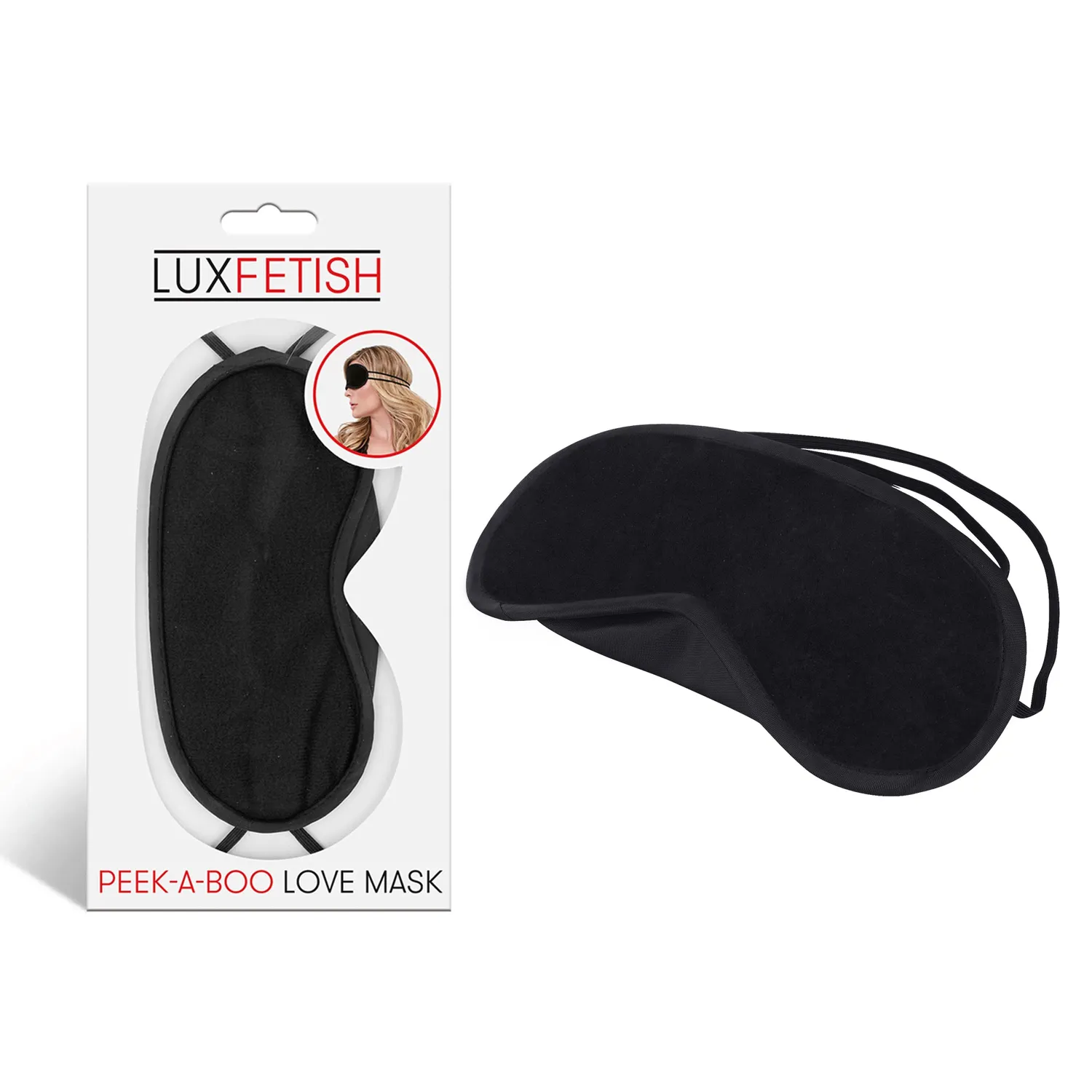 Lux Fetish Peek-A-Boo Love Mask blinddoek zwart polyester