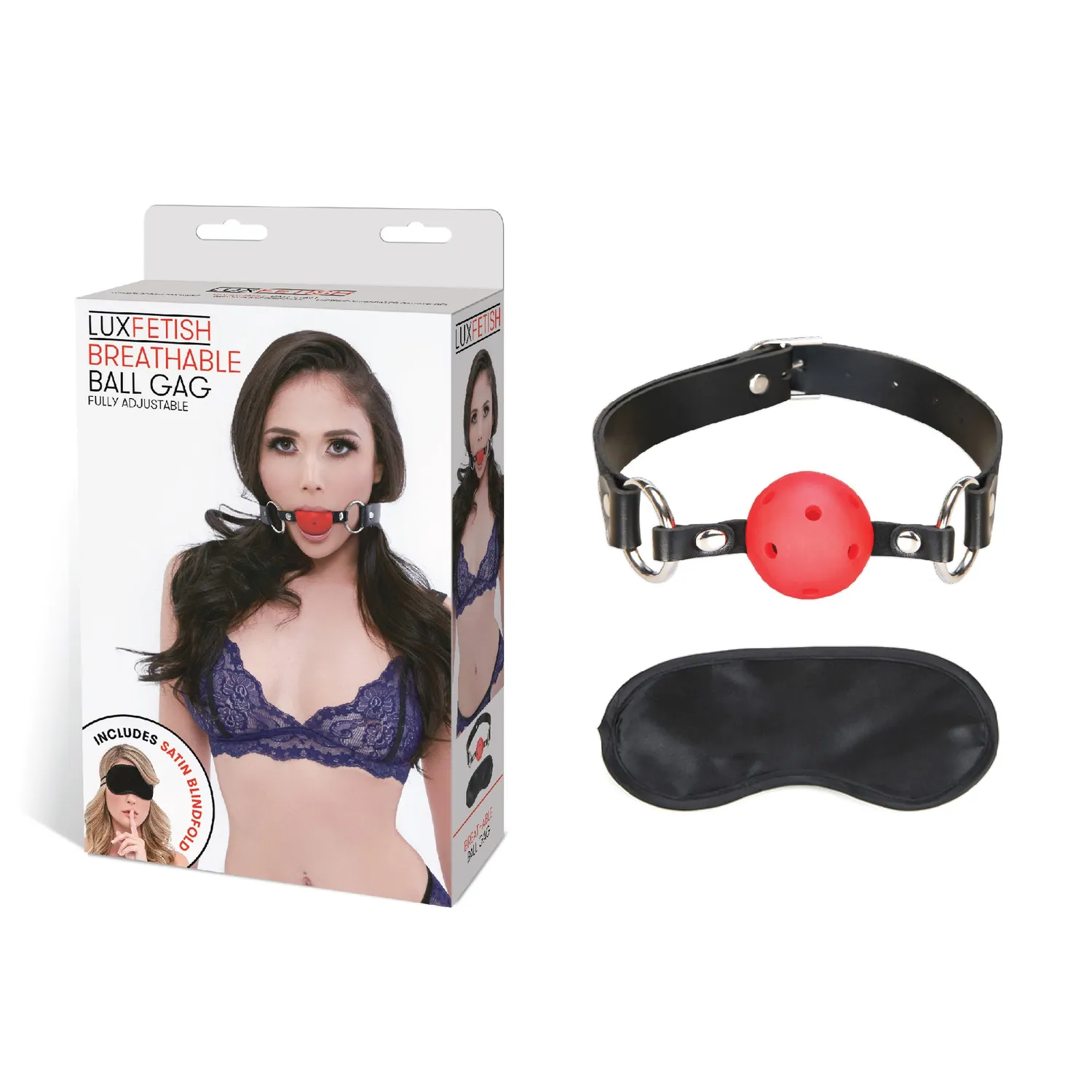 Lux Fetish Breathable Ball Gag mondgag rood ademend