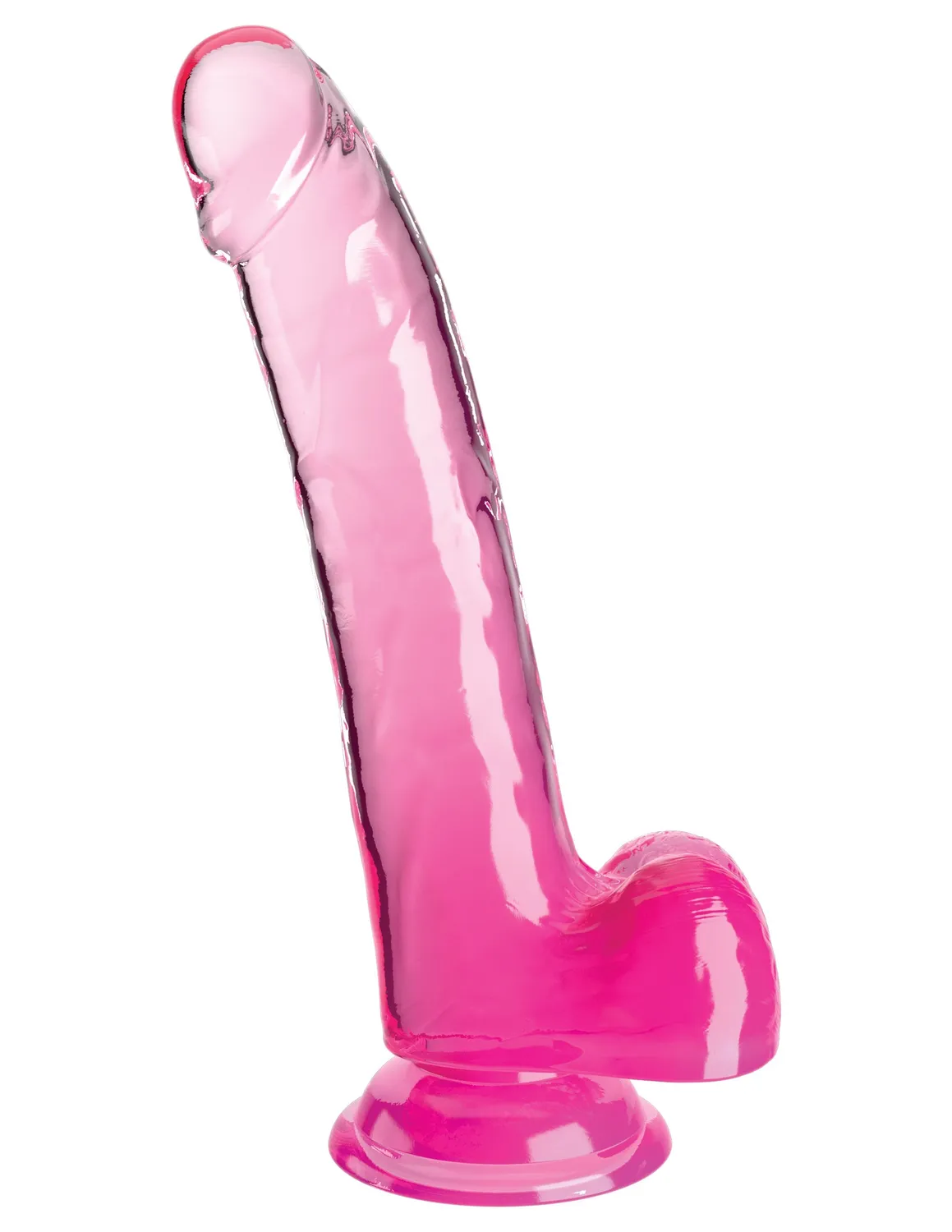 Pipedream King Cock 9 Cock with Balls dildo roze transparant