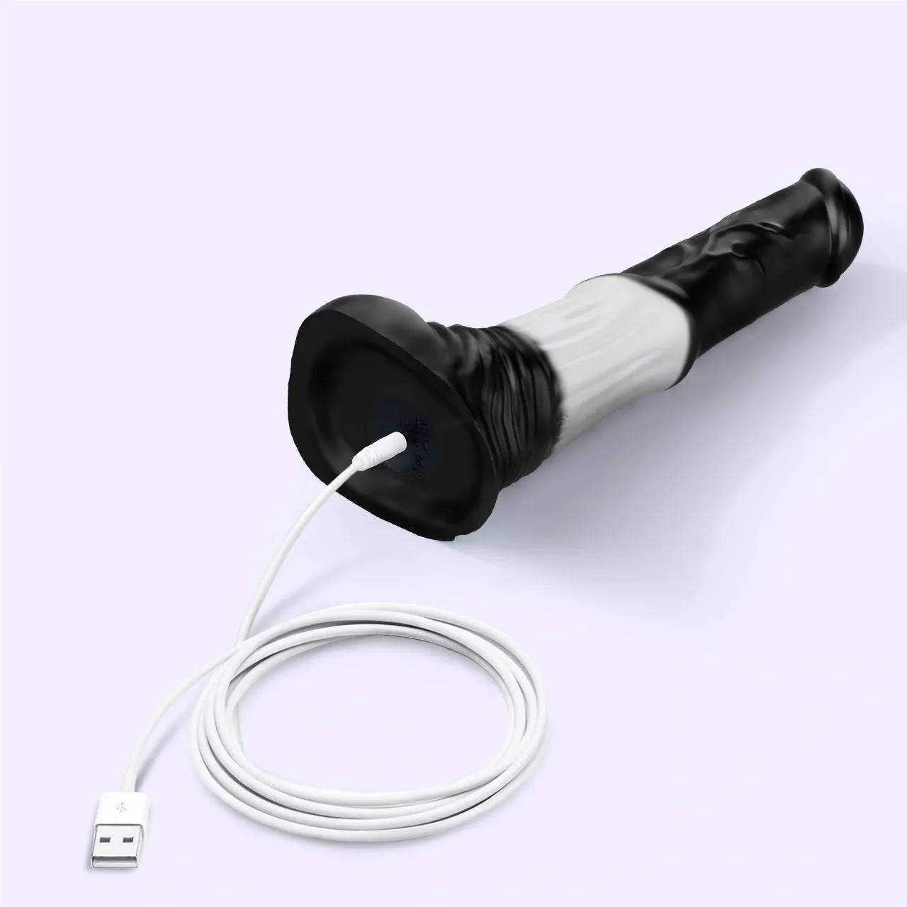 Beisar Faunus fantasy dildo zwart-wit 30 cm vibrerend