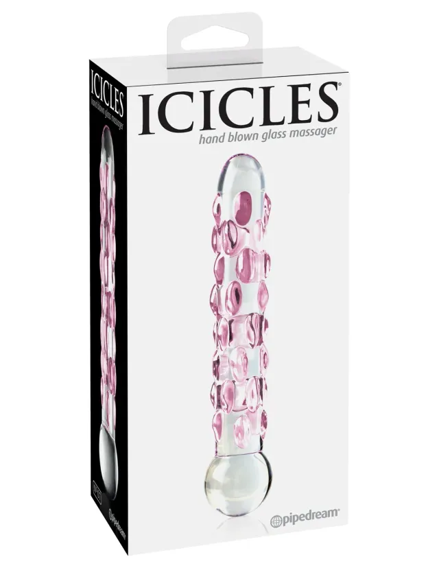 Pipedream Icicles No. 7 glazen dildo transparant roze