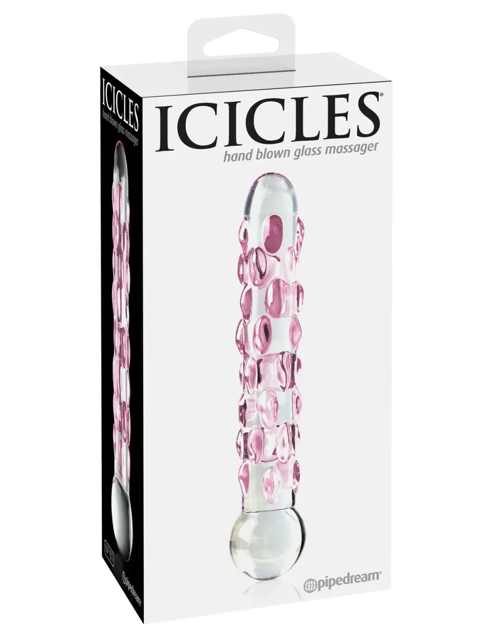 Pipedream Icicles No. 7 glazen dildo transparant roze