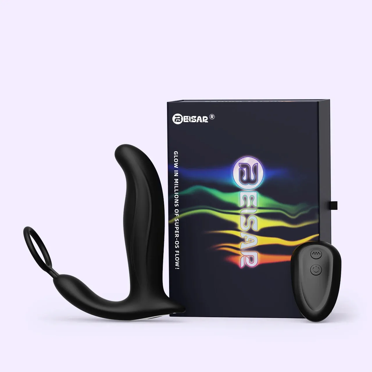 Beisar Pau anale vibrator zwart draaiend stotend