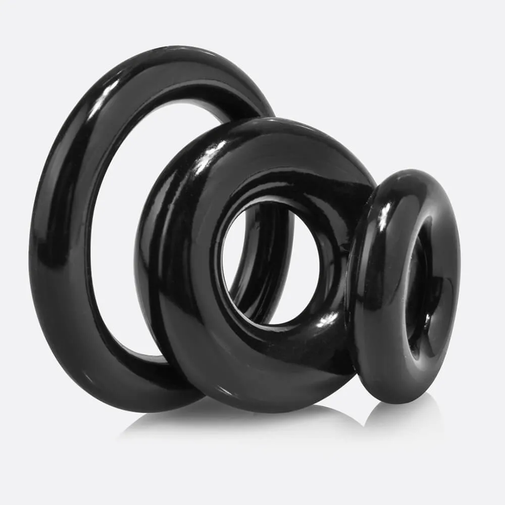 Screaming O Ring O x3 cockringen zwart 3 stuks elastisch