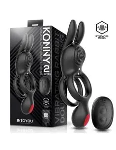 Intoyou Konny penisring dubbel konijn afstandsbediening