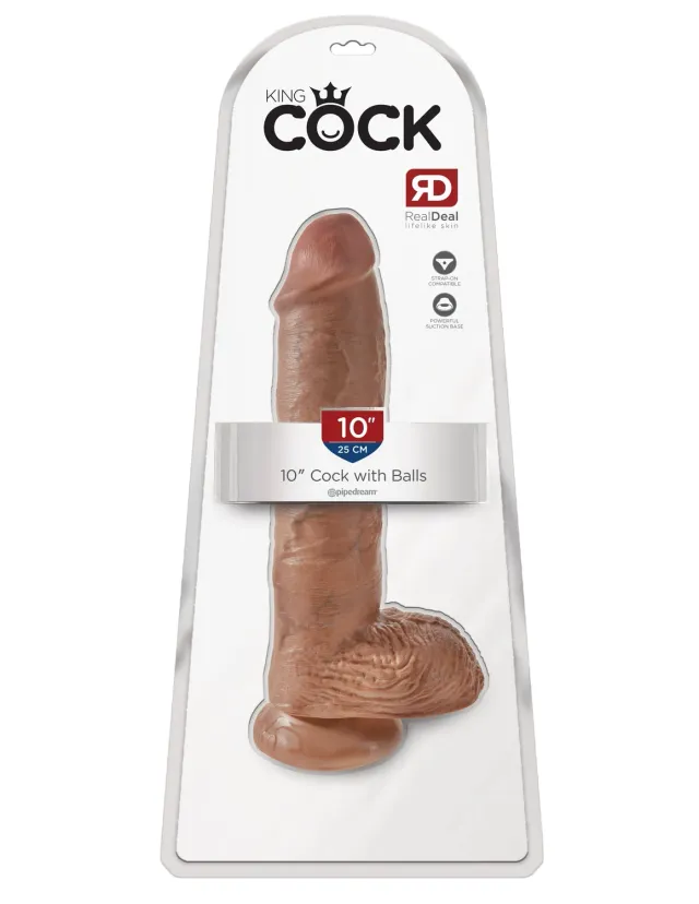 Pipedream King Cock 10" Cock with Balls dildo huidskleur groot