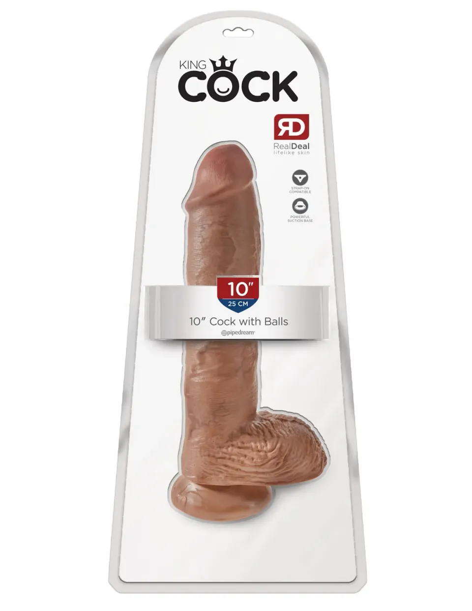 Pipedream King Cock 10" Cock with Balls dildo huidskleur groot