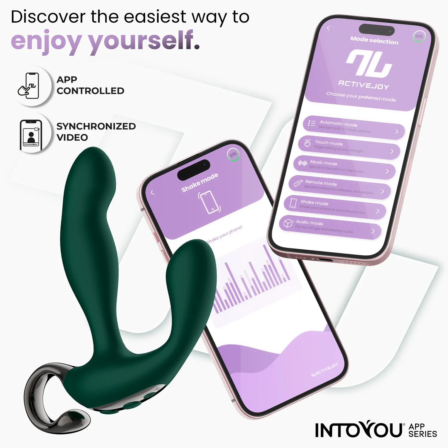 Intoyou Greeny prostaatvibrator met app en wiggle