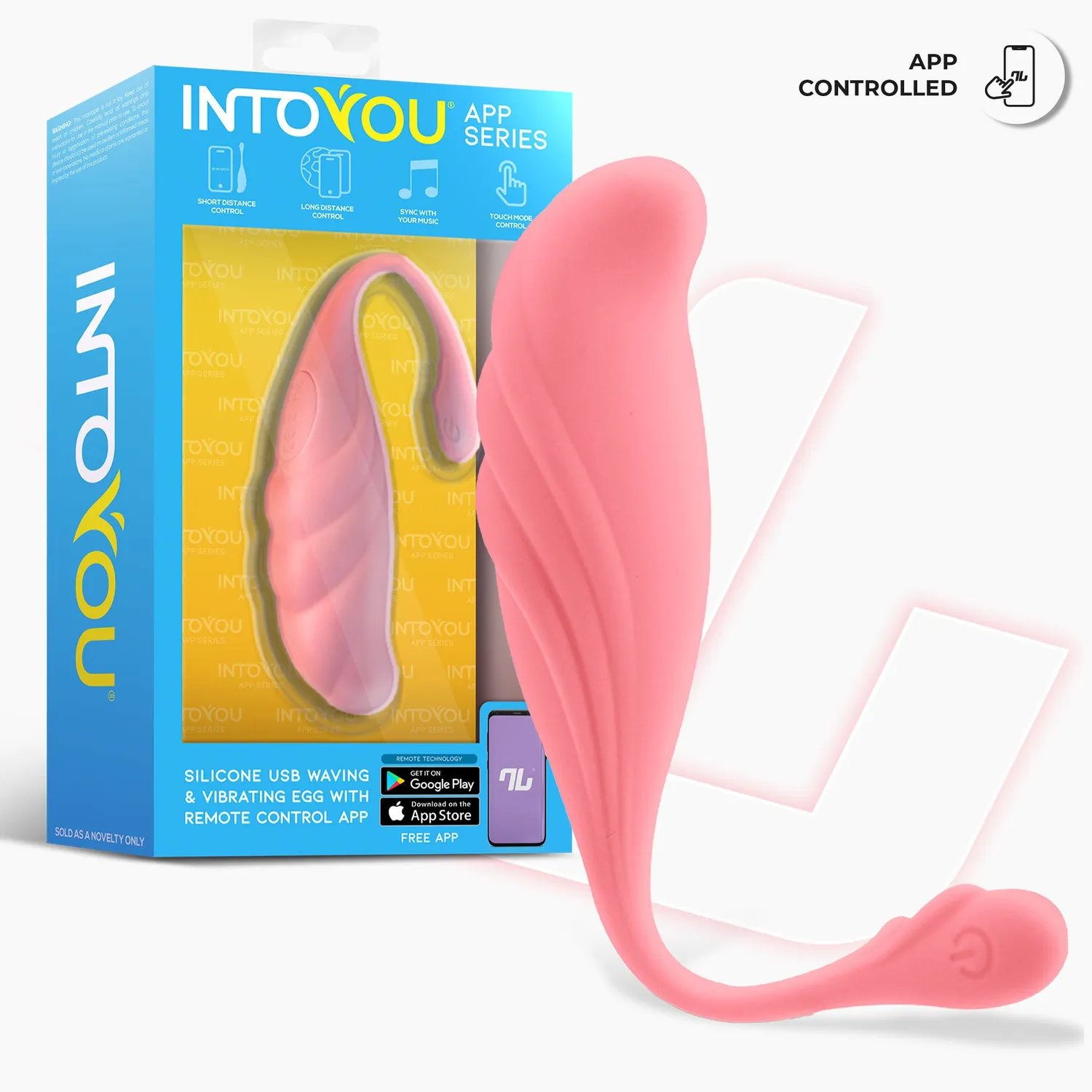 Intoyou Waving vibro-ei met app roze 8 standen