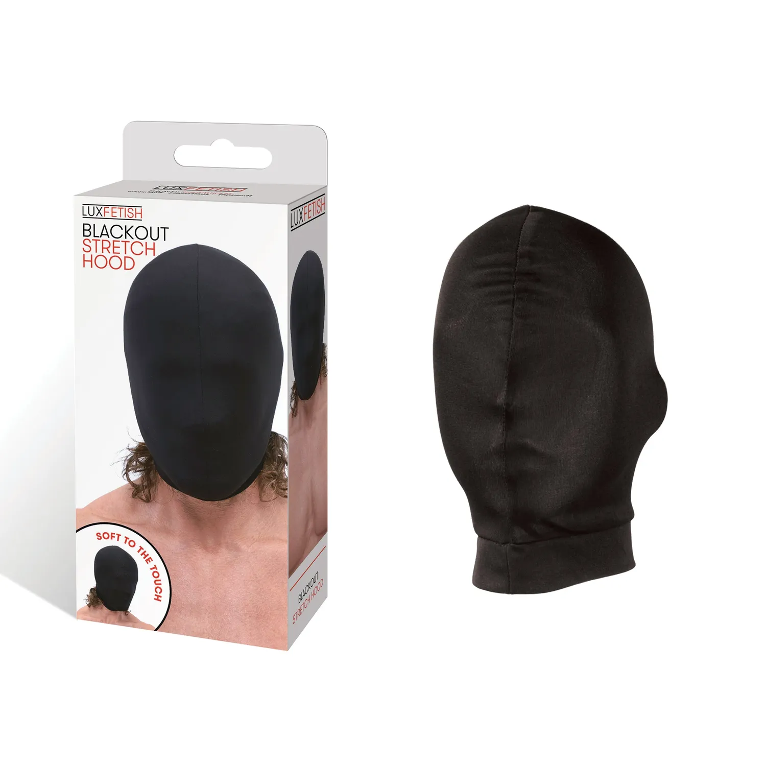 Lux Fetish Blackout Stretch Hood masker zwart
