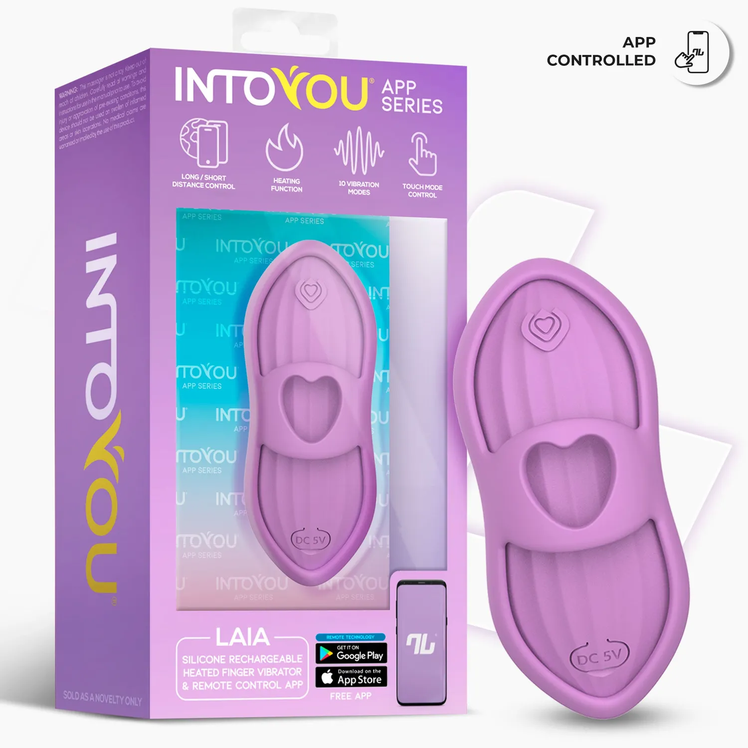 Intoyou Laia vingerstimulator met warmte lavendel