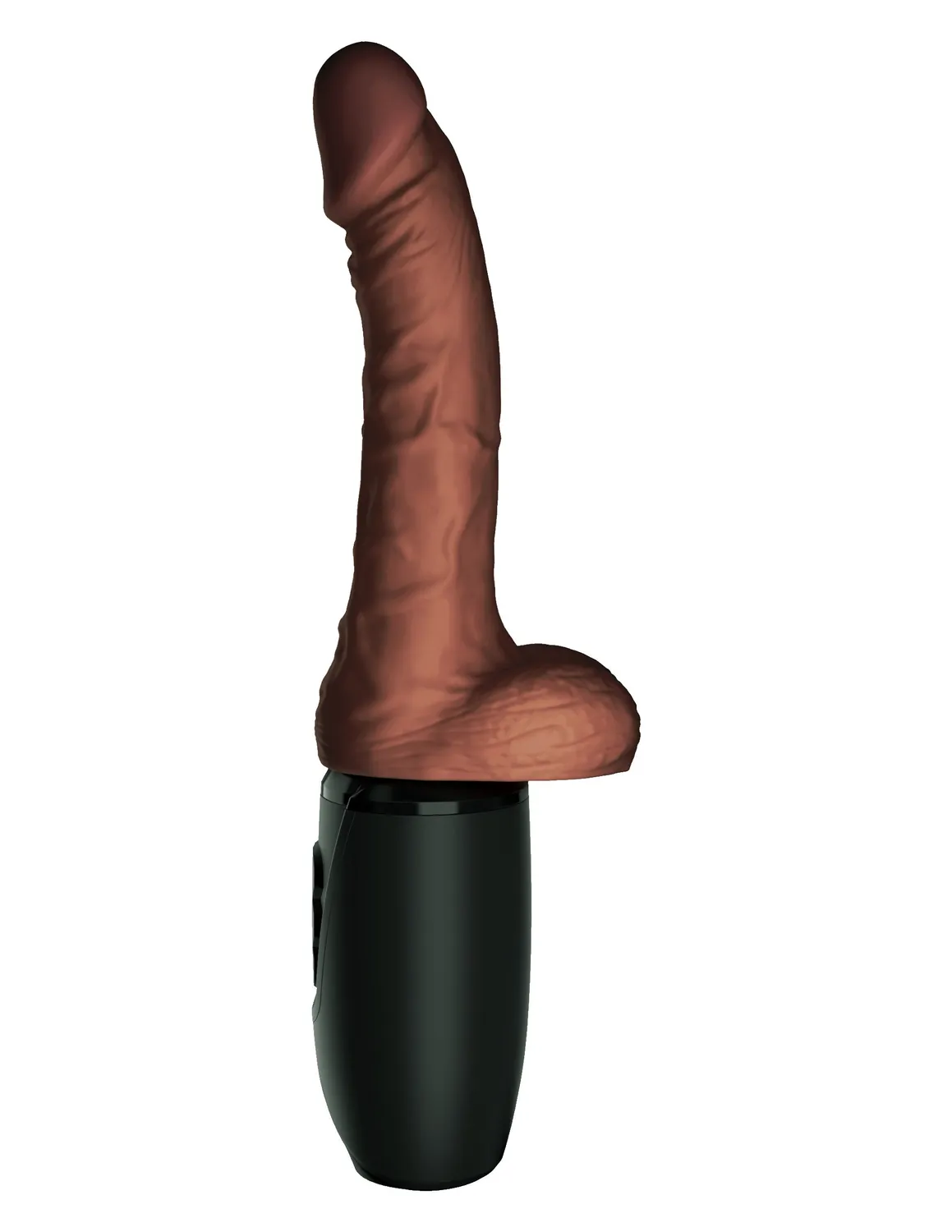 Pipedream King Cock Plus stotende vibrator 7,5 inch bruin verwarmd