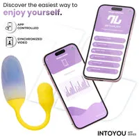 Intoyou NexEgg vibratie-ei geel/paars met app 10 standen