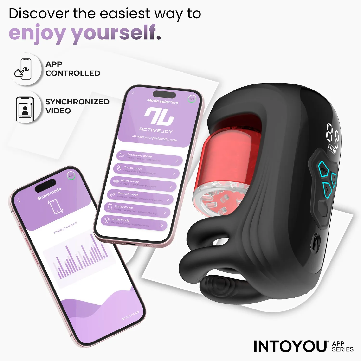 Intoyou Torky roterende masturbator met app 3 motors