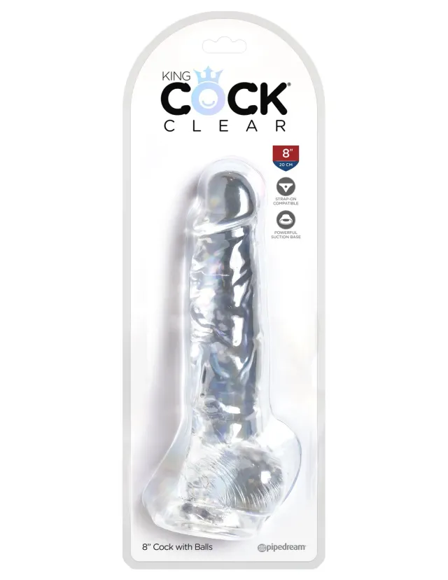 Pipedream King Cock Clear 8 inch realistische dildo transparant