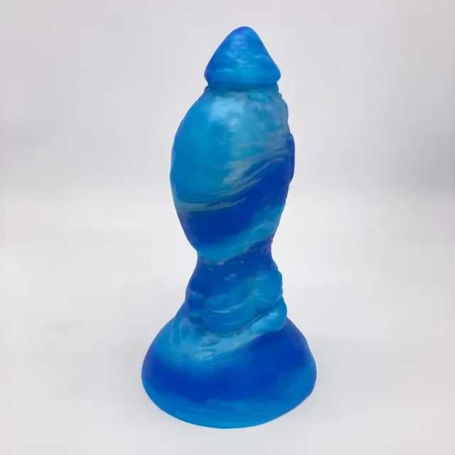 Tentickle Toady Stool Blue Silver dildo medium flop
