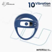 Intoyou Rank penisring vibrerend met app blauw