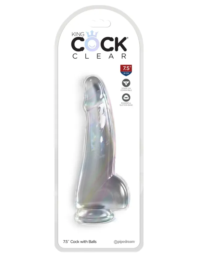 Pipedream King Cock 7.5" Cock With Balls dildo transparant 19 cm