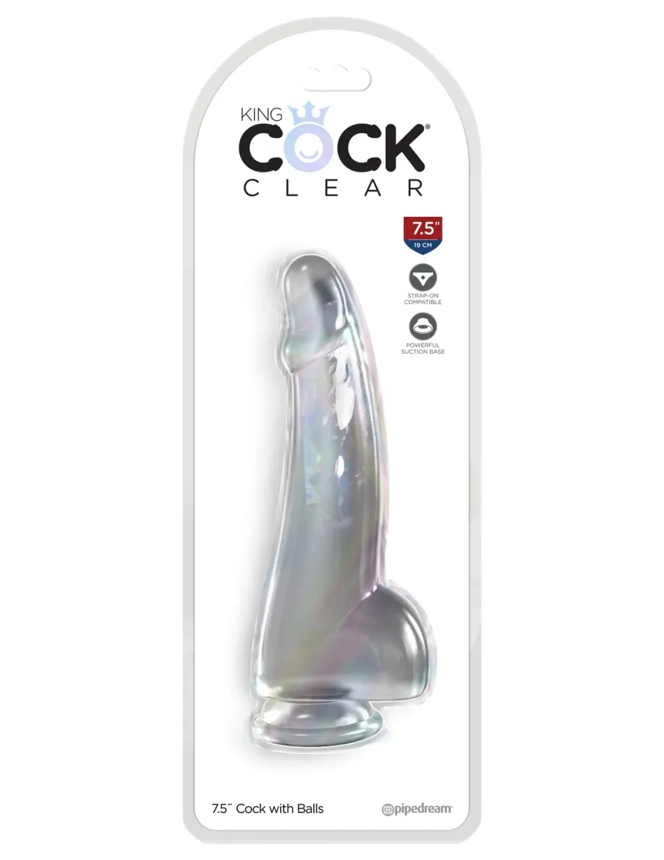 Pipedream King Cock 7.5" Cock With Balls dildo transparant 19 cm