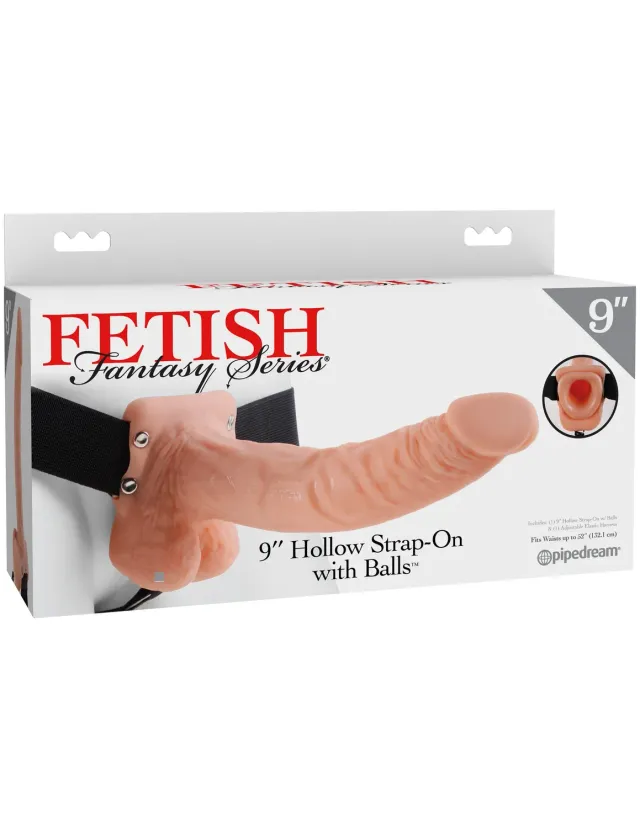 Pipedream Fetish Fantasy 9" Hollow Strap-On voorbinddildo
