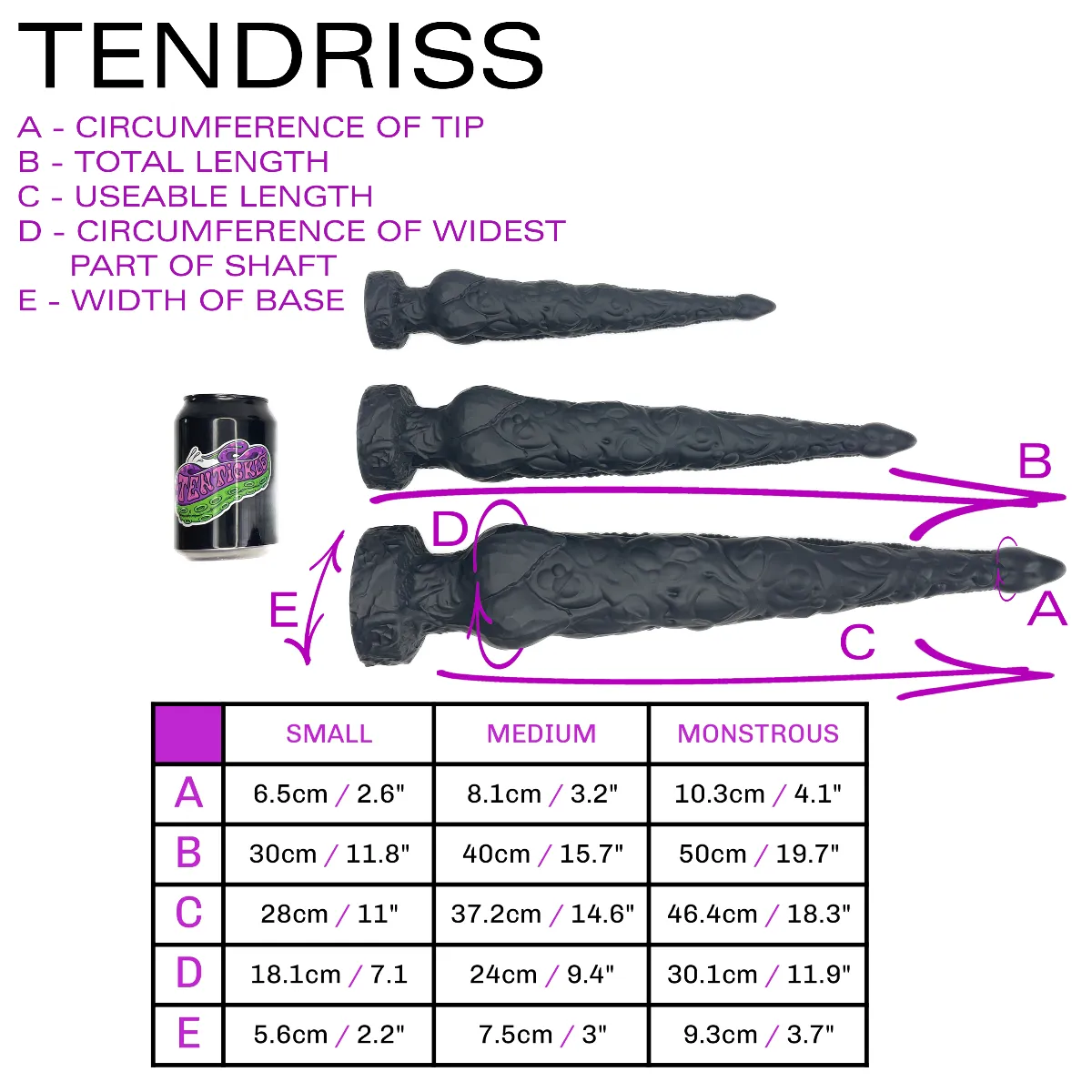 Tentickle Tendriss Cauldron Bubble dildo Small Soft glow