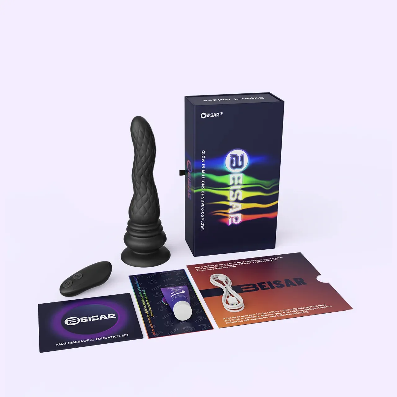 Beisar Phantom zuigdildo fantasy zwart 23 cm
