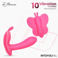 Intoyou Wingy vlindervibrator met app perzikroze