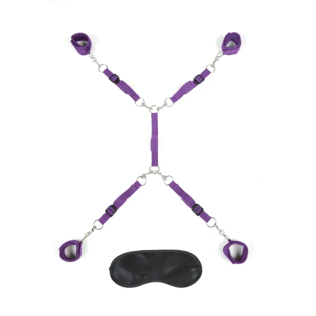 Lux Fetish Bedspreader spreidset 7-delig paars neopreen