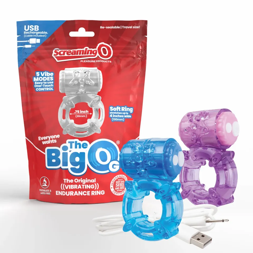 Screaming O Charged BigO Ring cockring blauw oplaadbaar