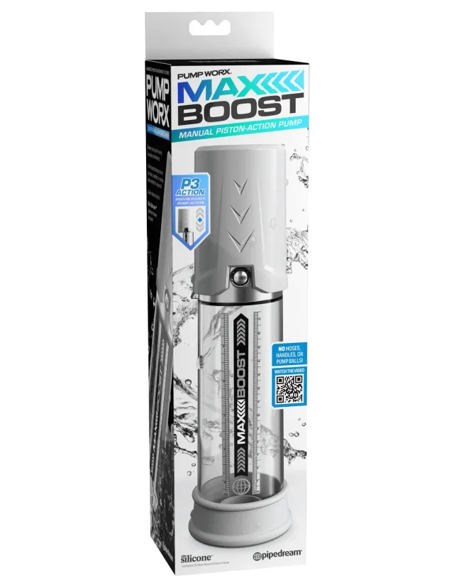 Pump Worx Max Boost penispomp handmatig transparant
