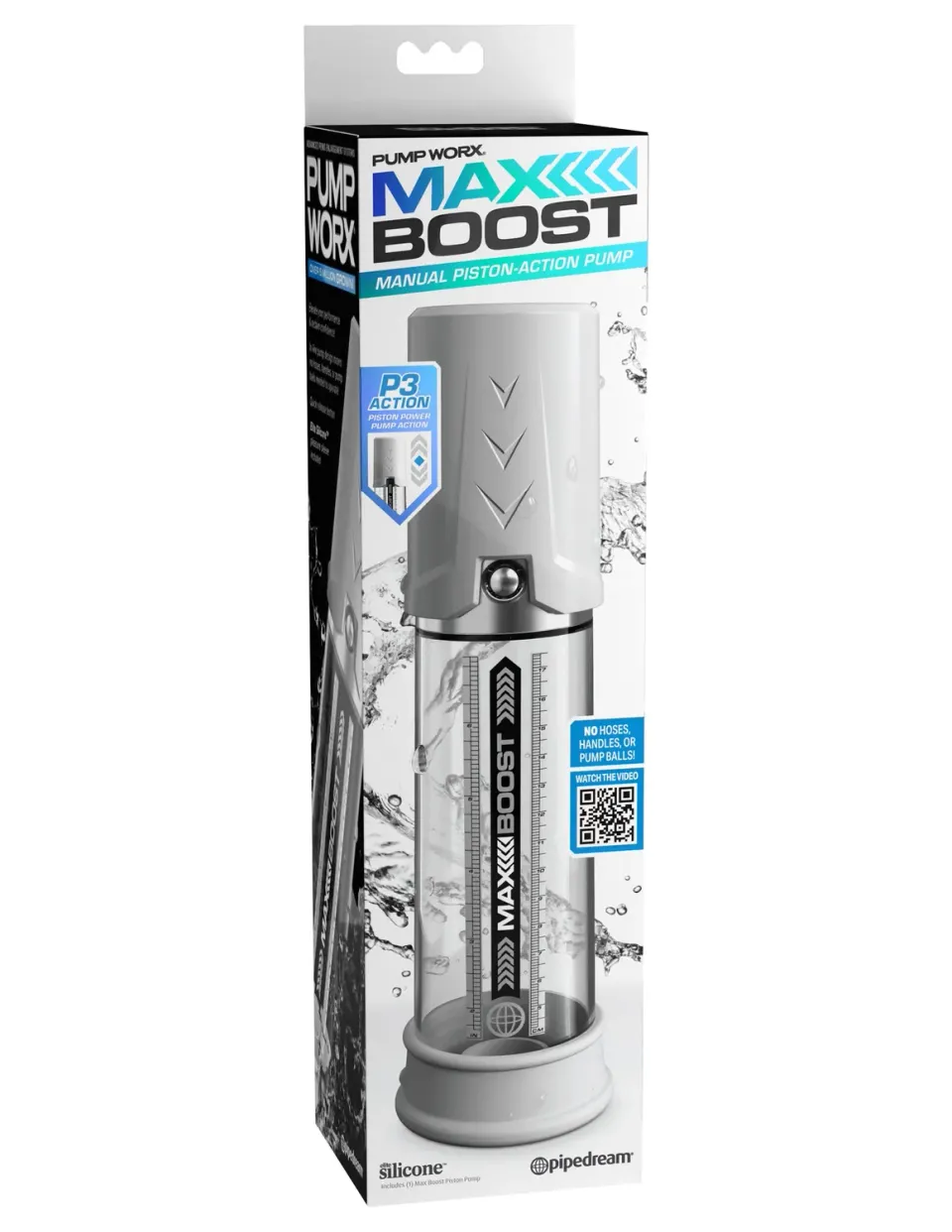 Pump Worx Max Boost penispomp handmatig transparant