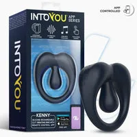 Intoyou Kenny vibrerende cockring donkerblauw met app