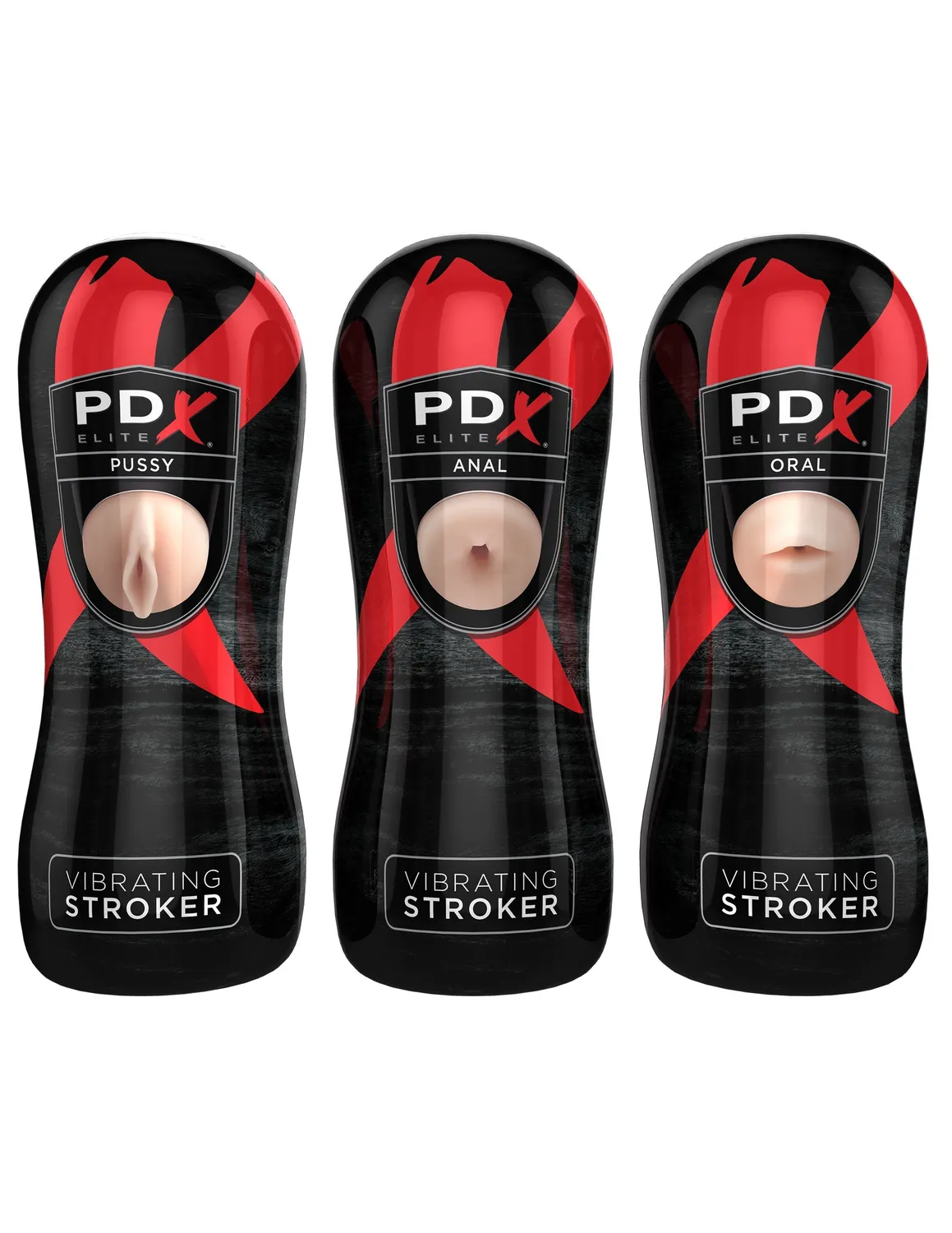 Pipedream PDX Elite Vibrating Stroker masturbator set trillend