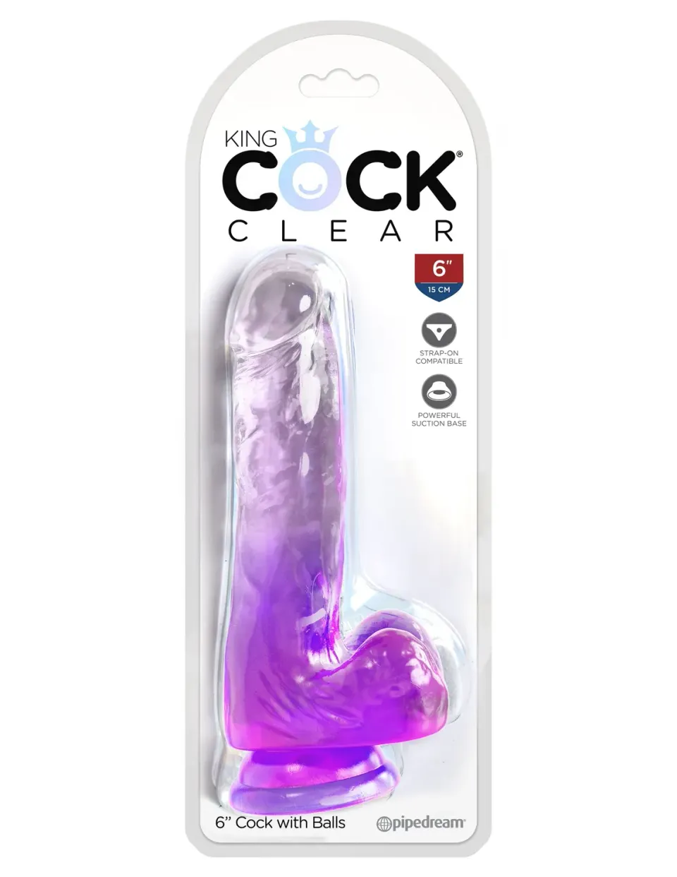 Pipedream King Cock 6 inch Cock with Balls dildo paars realistisch