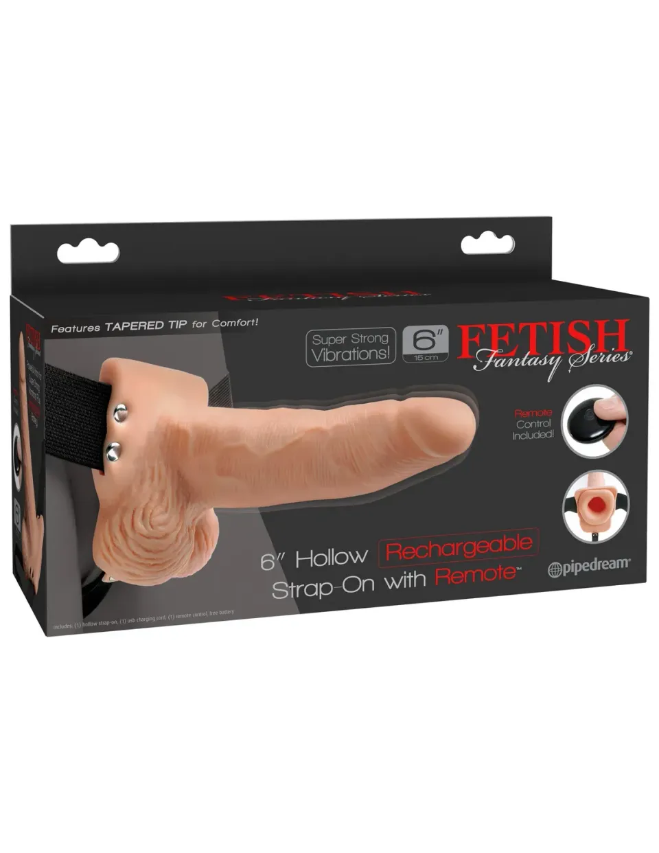 Pipedream Fetish Fantasy 6 inch holle voorbinddildo vibrerend