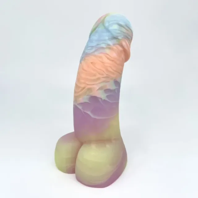 Tentickle Woodsman Pastel Rainbow Swirl dildo XS super soft