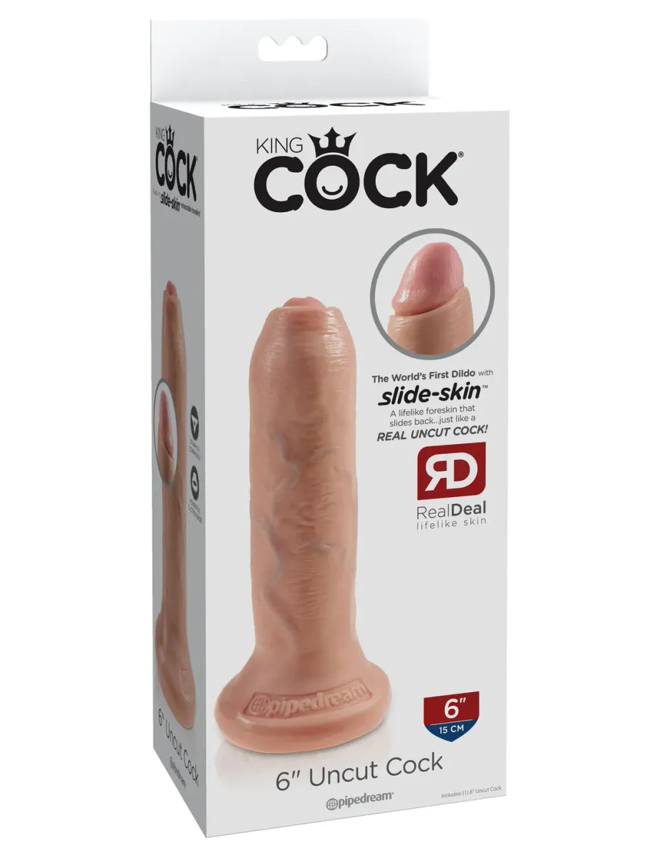 Pipedream King Cock 6 Uncut realistische dildo met voorhuid