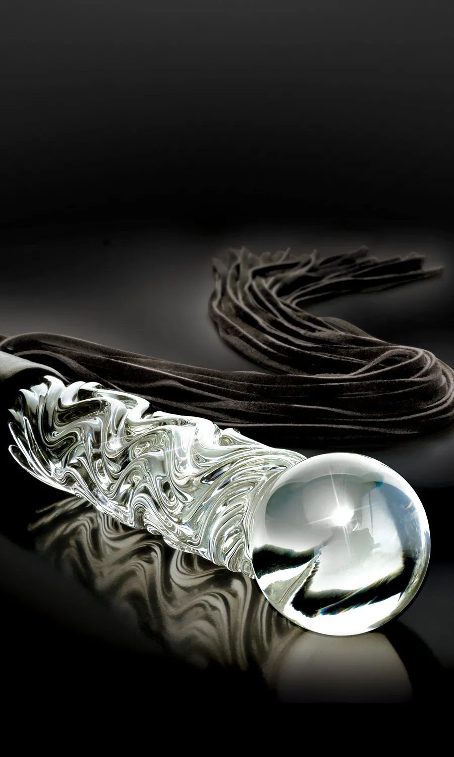 Pipedream Icicles No. 38 glazen flogger zweep met dildo