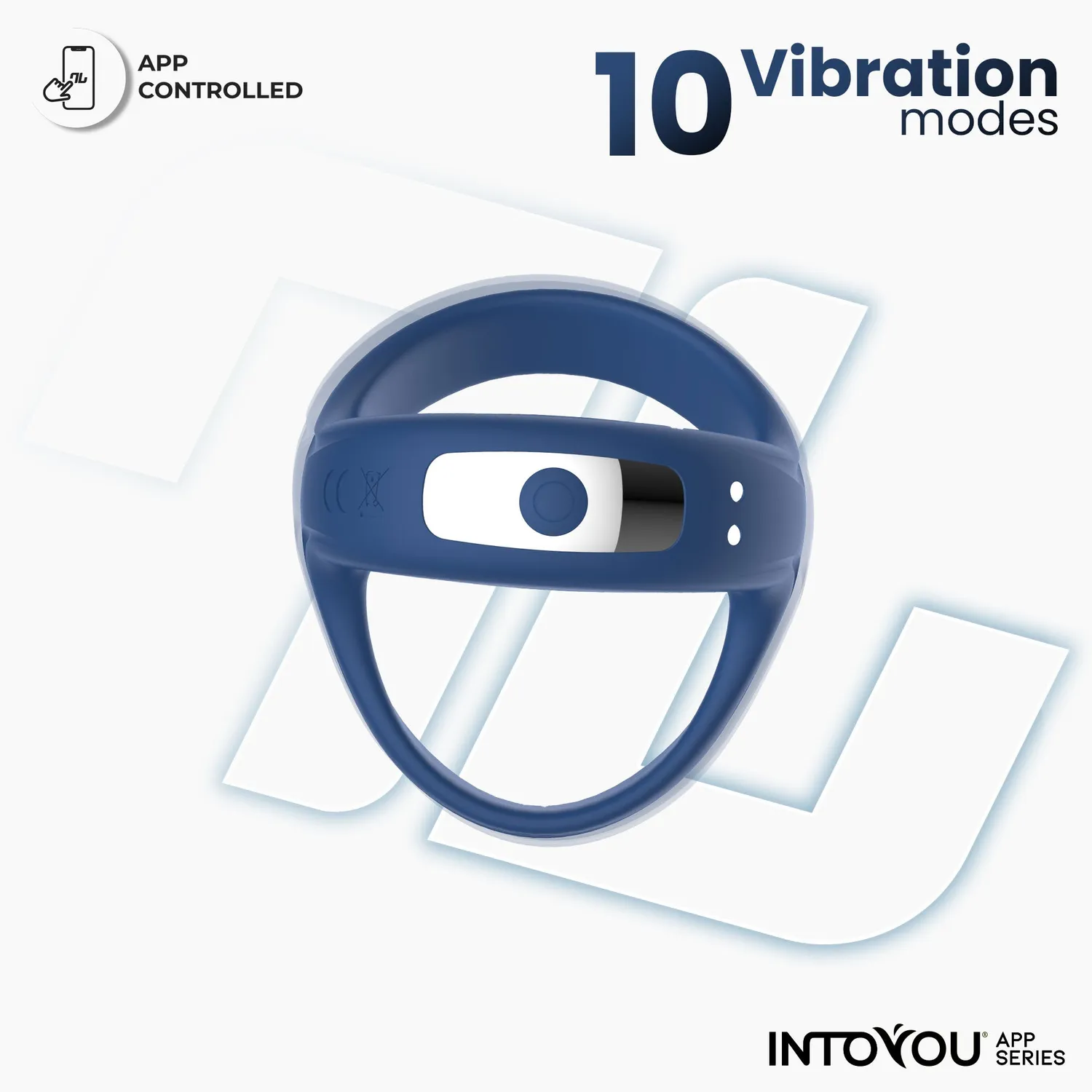 Intoyou Rank Vibrerende Cockring met App blauw