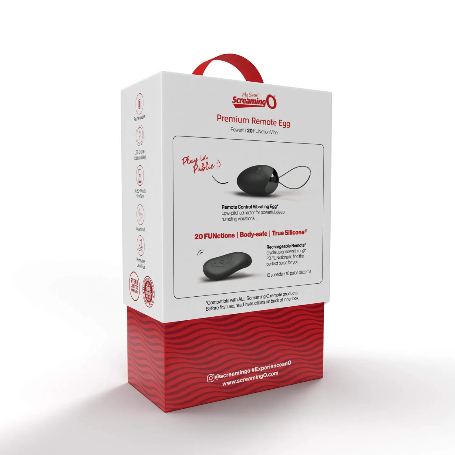Screaming O Premium Remote Egg vibrerend eitje zwart 20 standen