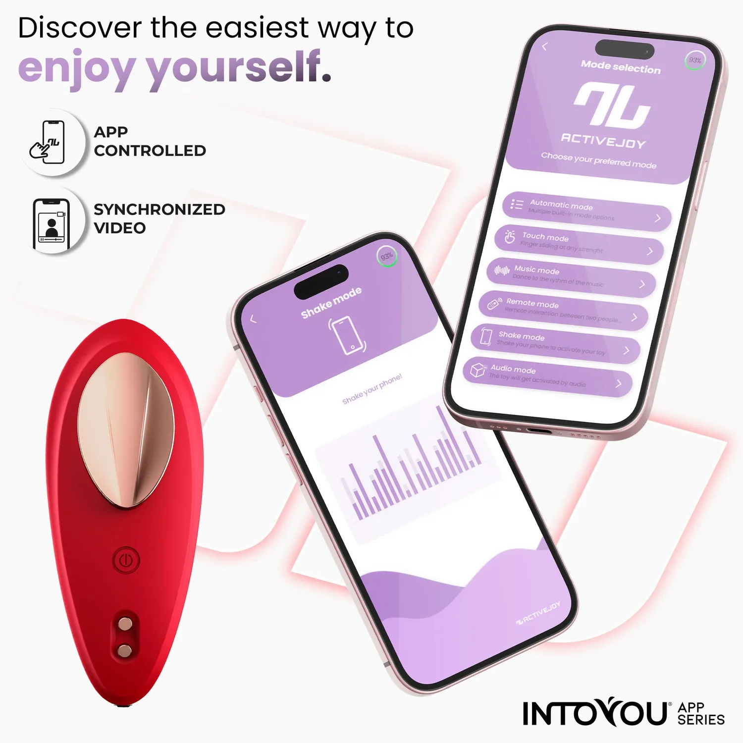 Intoyou Slipvibrator met App Rood stil