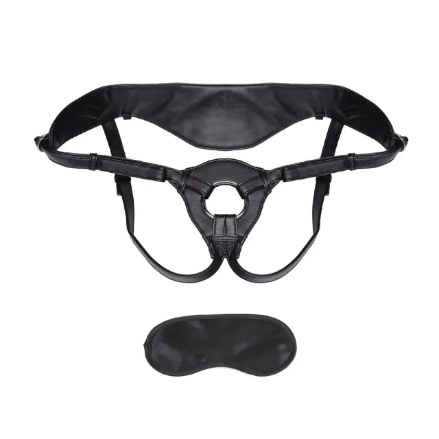 Lux Fetish Faux Leather Strap-On Harnas Zwart Vegan