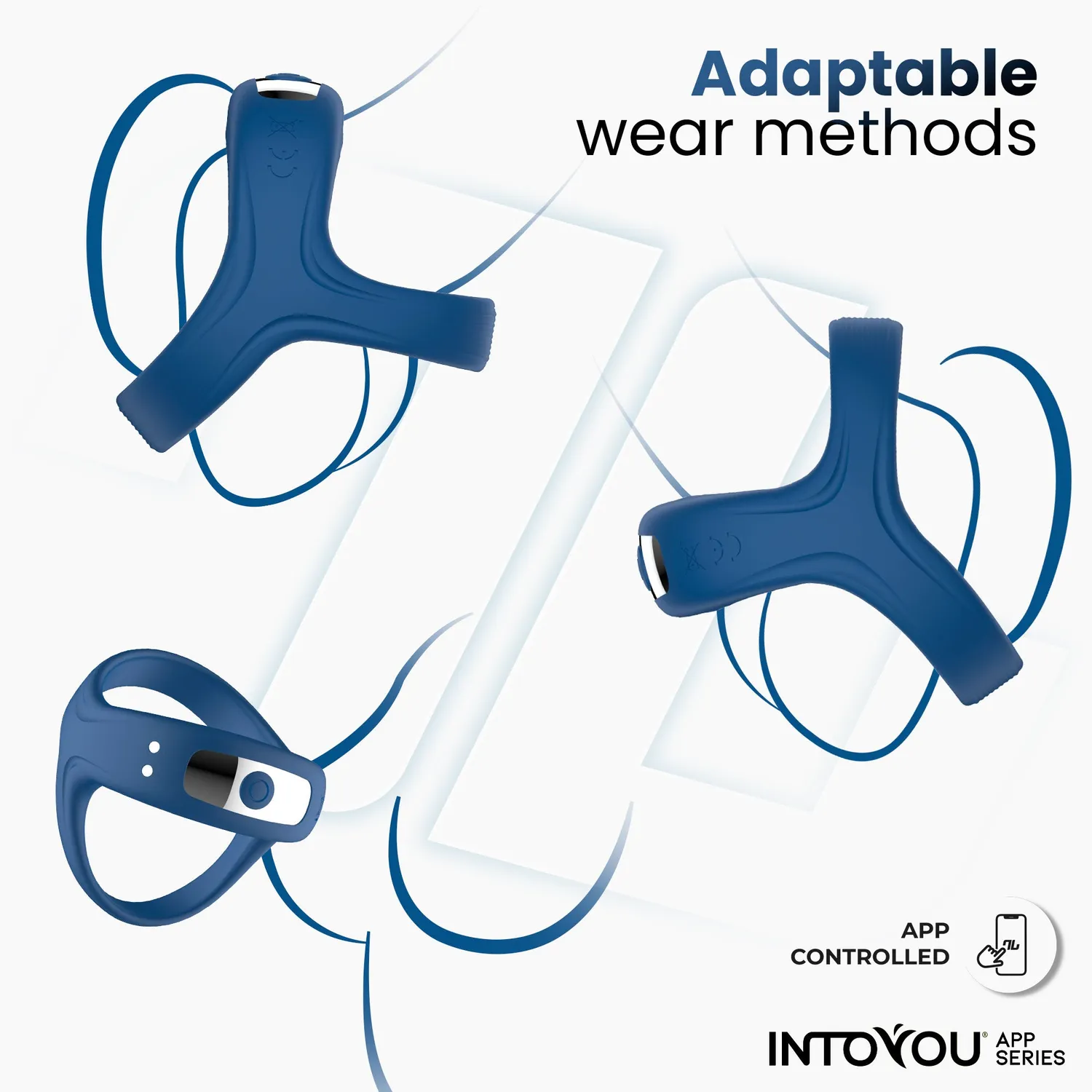 Intoyou Rank Vibrerende Cockring met App blauw