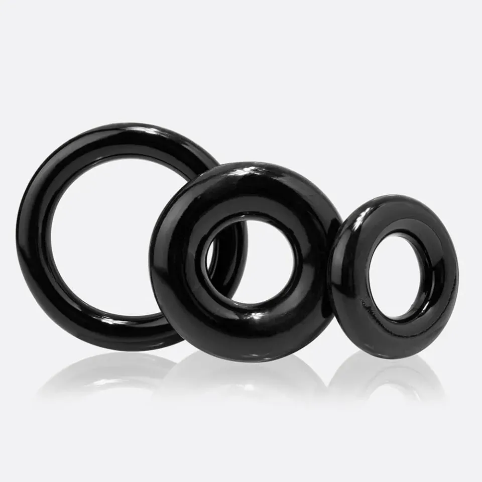 Screaming O Ring O x3 cockringen zwart 3 stuks elastisch