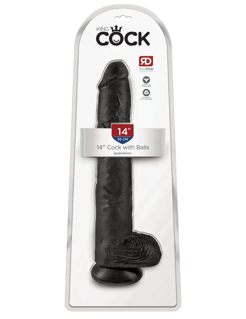 Pipedream King Cock 14 Cock with Balls dildo zwart realistisch