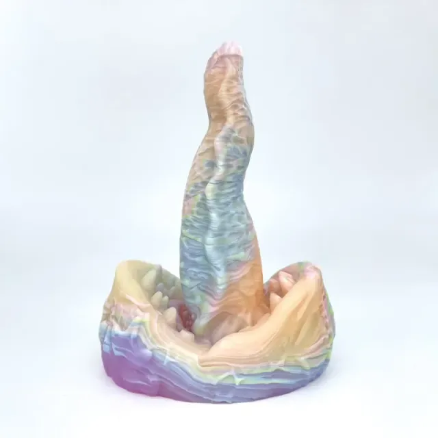 Tentickle Meenus Pastel Rainbow Swirl dildo small medium