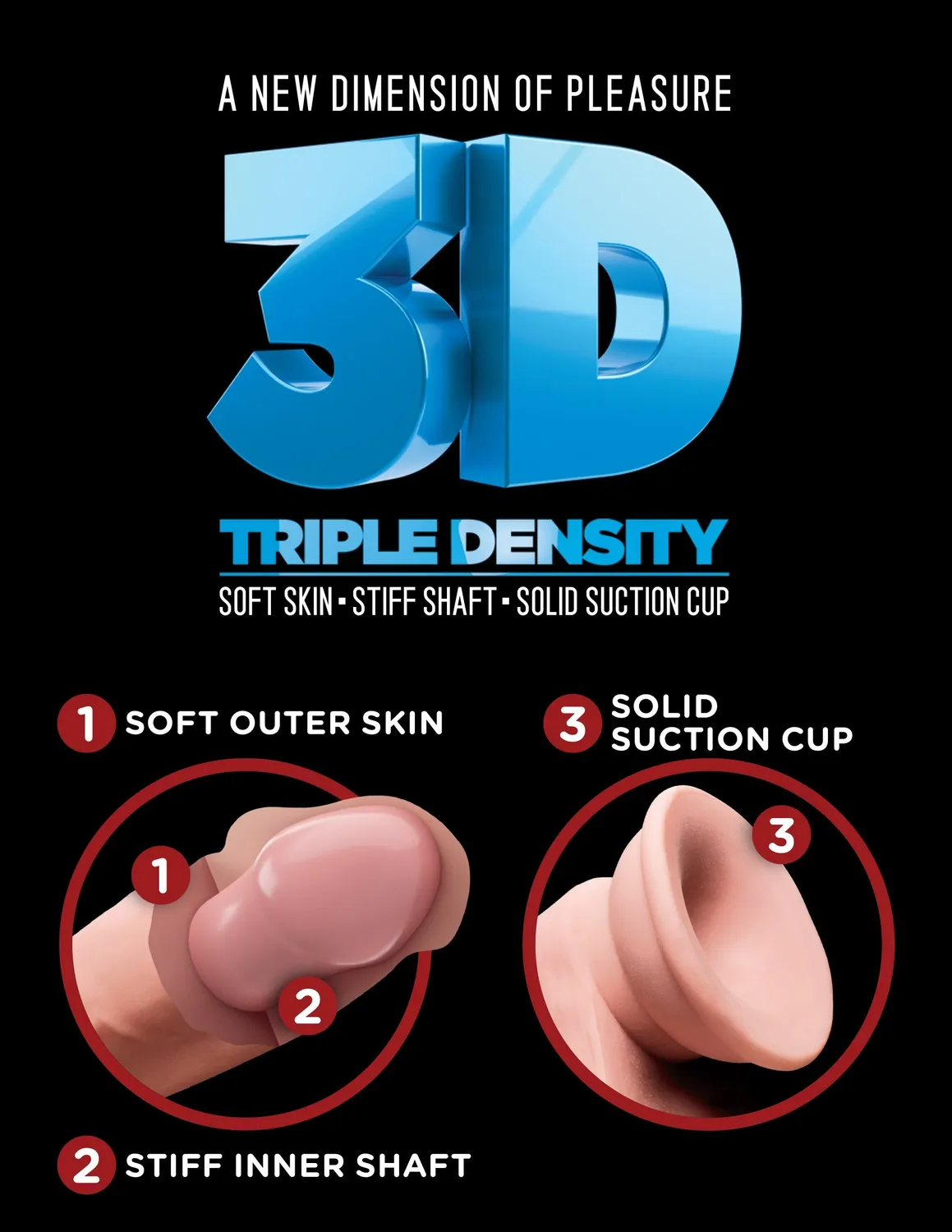 Pipedream King Cock Plus 7.5 Triple Density dildo met ballen