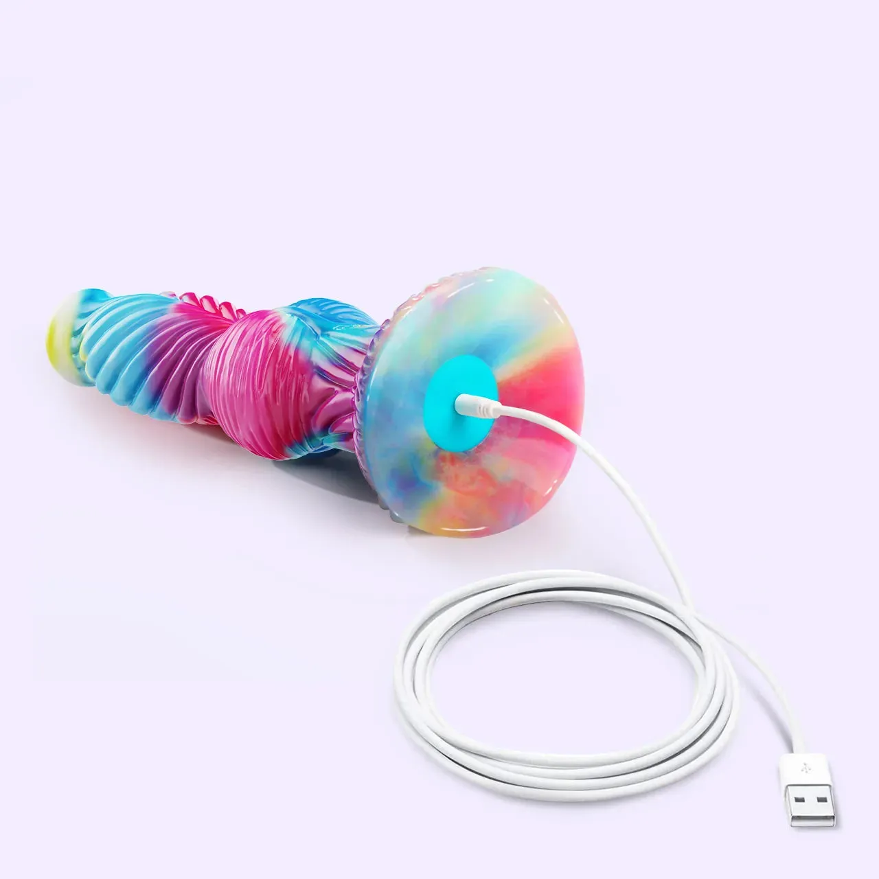 Beisar PhoenixGP fantasy dildo blauw-roze met app 26 cm